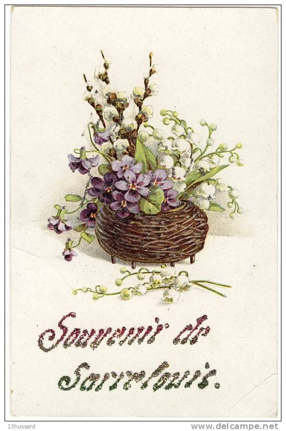 Carte Postale Ancienne Allemagne - Souvenir De Sarrelouis - Fantaisie, Fleurs, Muguet, Violettes - Kreis Saarlouis