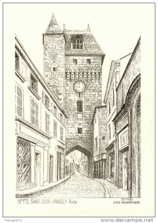 17 SAINT-JEAN-d'ANGELY - Porte - Illustration Yves Ducourtioux - Saint-Jean-d'Angely