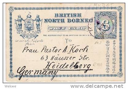 Mly059a/ North Borneo Stationery Nr. 3, Kudat-Heidelberg 1912 - North Borneo (...-1963)