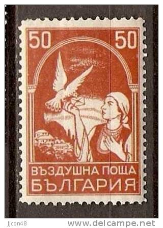 Bulgaria 1931  Carrier Pigeon 50L  (*)   Small Hinge Mark - Neufs