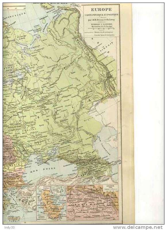 - EUROPE PHYSIQUE ET POLITIQUE .  CARTE GRAVEE EN COULEURS A  LA FIN DU XIXe S. SOUS LA DIRECTION DE M. DRIOUX ET L - Cartes Géographiques