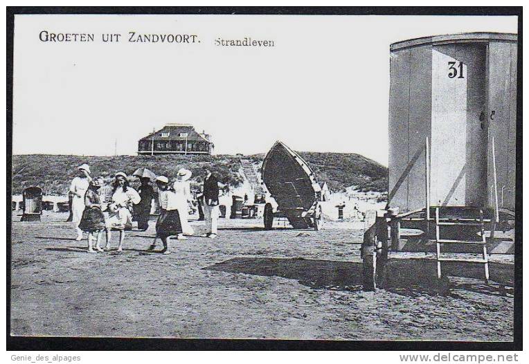 CPA GROETEN UIT ZANDVOORT, Strandleven, Animée, Dos Divisé Vierge, - Zandvoort