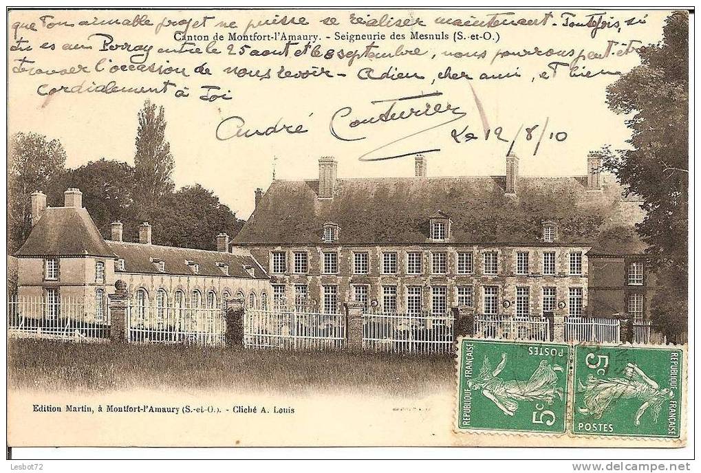 Cpa De 1910, Canton De Montfort-l´Amaury (S.-et-O., 78), Seigneurie Des Mesnuls - Montfort L'Amaury
