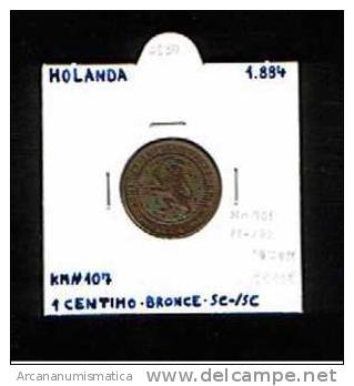 HOLANDA  1 CENTIMO  BRONCE  1.884  SC-/SC  UNC-/UNC   KM#107      DL-6580 - 1849-1890 : Willem III