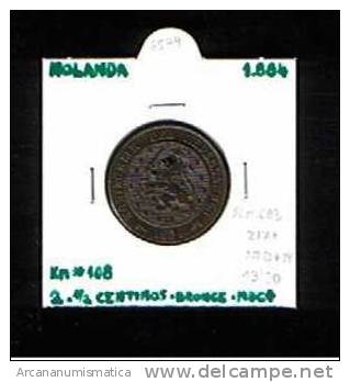 HOLANDA  2 1/2  CENTIMOS  BRONCE  1.884  MBC+/VF+  KM#108     DL-6579 - 1849-1890 : Willem III