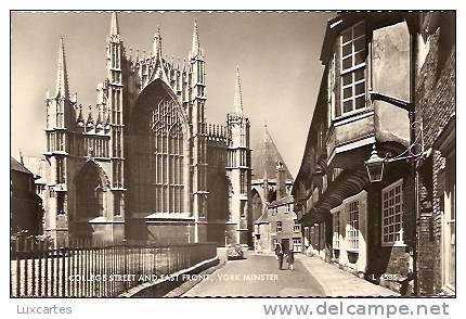 COLLEGE STREET AND EAST FRONT . YORK MINSTER. - York