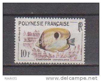 Polynésie YT 19 ** : Poisson , Chaetodon Unimaculatus - 1962 - Neufs