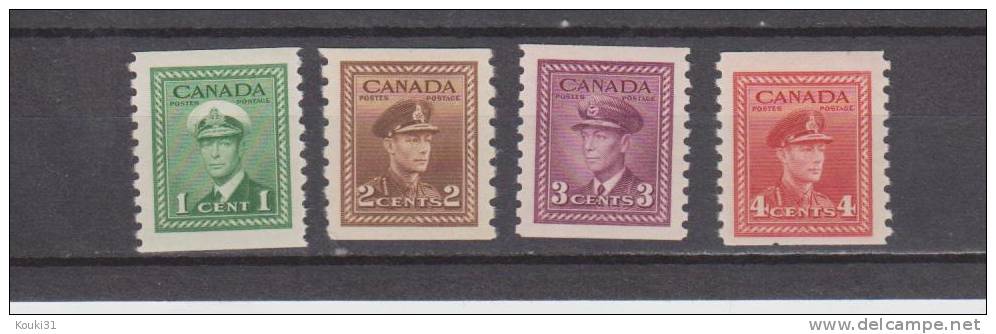Canada YT 205/9a (B) * : George VI En Uniforme , Dentelés 9 1/2 Verticalement - Neufs