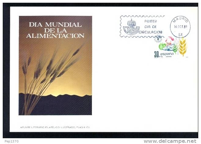 ESPAÑA 1981 CARTE MAXIMUM - DIA MUNDIAL DE LA ALIMENTACION - Cartes Maximum