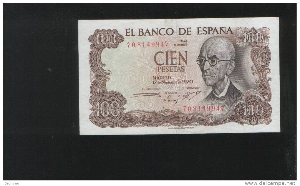 ESPANA 100 PESETAS 17 Noviembre 1970 - 100 Peseten