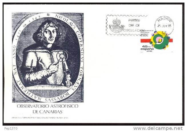 ESPAÑA 1985 - CARTE MAXIMUM OBSERVATORIO ASTROFISICO DE CANARIES - Cartes Maximum