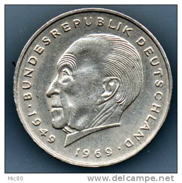 Allemagne 2 Marks Adenauer 1971 F Sup - 2 Mark