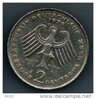 Allemagne 2 Marks 1973 J Ttb/sup - 2 Marcos