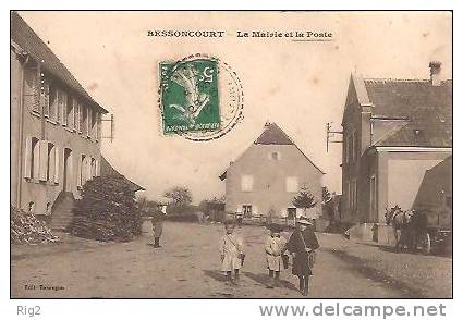 90 - BESSONCOURT,  LA MAIRIE ET LA POSTE - ECRITE 1912 - Autres & Non Classés