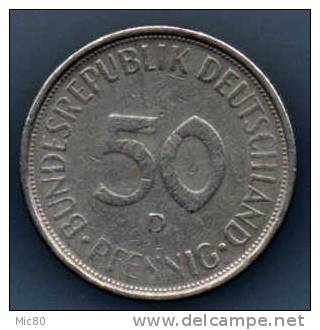 Allemagne 50 Pfennig 1971 D Ttb - 50 Pfennig
