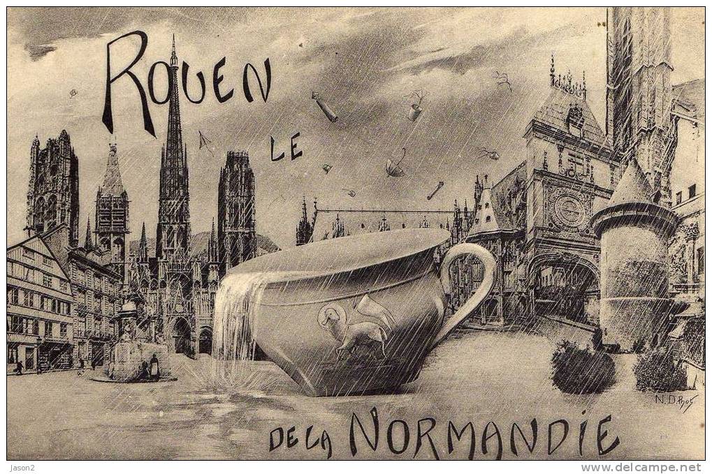 Cpa Rouen Le Pot De Chambre De La Normandie - Humour