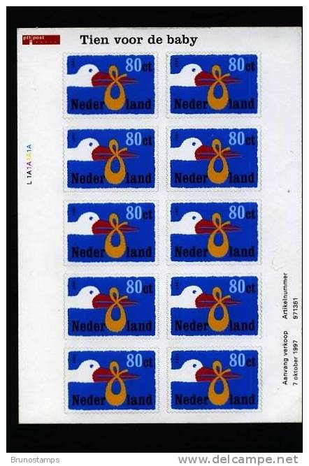 NETHERLANDS/NEDERLAND - 1997 BIRTH GREETINGS SHEETLET MINT NH - Blocchi