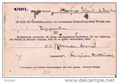 Isl050/  ISLAND - Amureyri 1910 Nach Deutschland. 1 Eyr. (2 Könige) 10 X - Briefe U. Dokumente