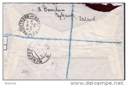 Isl066/  ISLAND - Allthing 1930, Einschreiben 3 SA. Tracht, 20 A, Reiter 10 A. Drachenboot - Cartas & Documentos