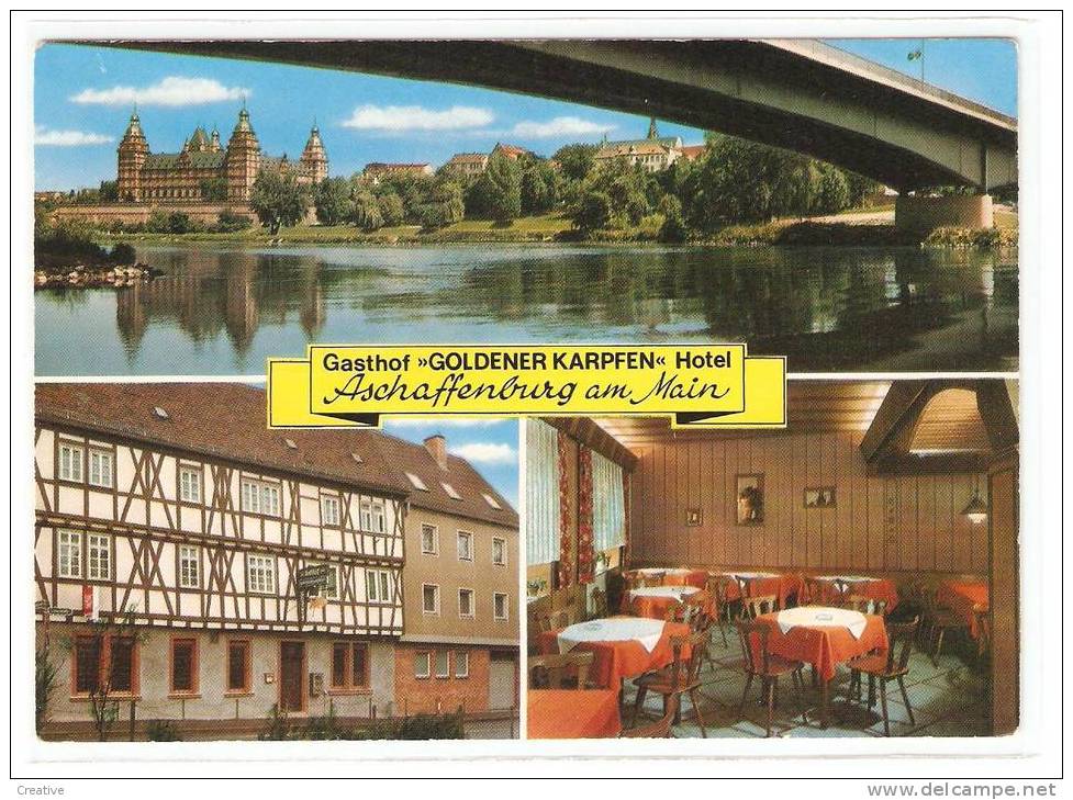 Ak Aschaffenburg Am Main.Gasthof "Goldener Karpfen" Hotel - Aschaffenburg