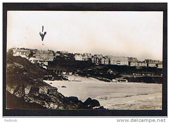 1930 Real Photo Postcard St Ives Cornwall With Porthminster Hotel Cachet - Ref 284 - St.Ives