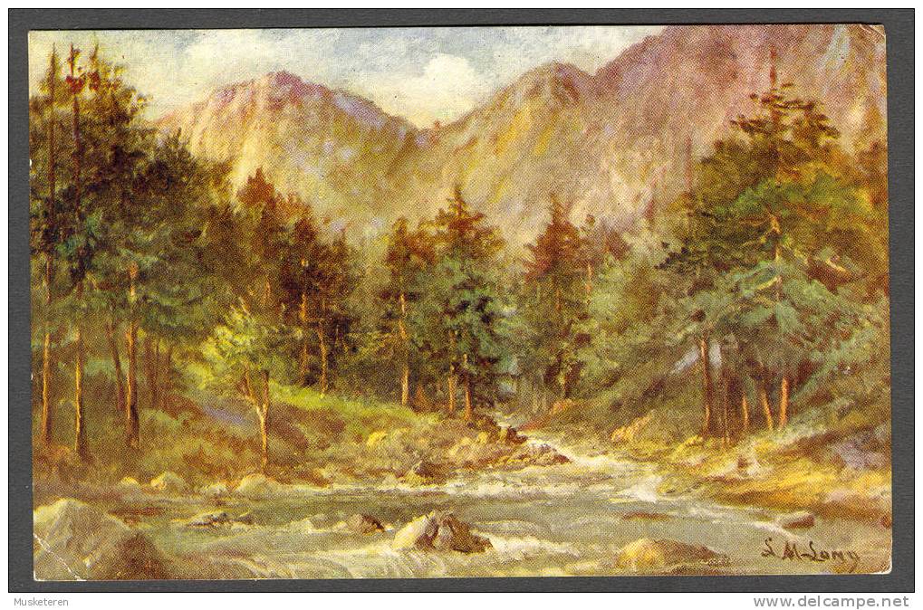 United Kingdom PPC Wales Aberglaslyn Pass, North Wales 1946 To Denmark (2 Scans) King George VI - Unknown County