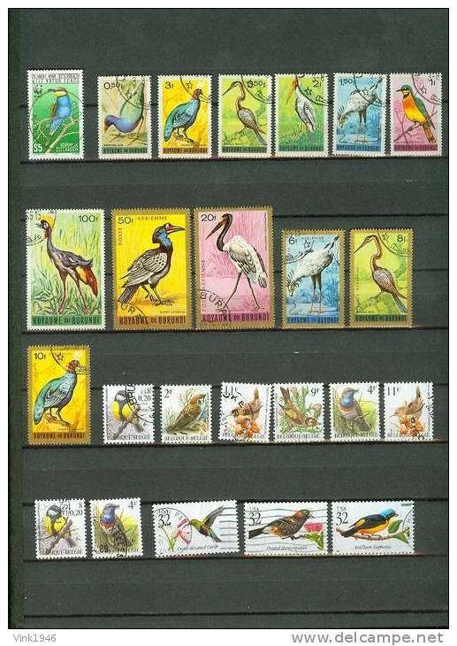 FAUNA,VOGELS, collectie in 16 bl stokboek, meest gebruikt (A 9015)