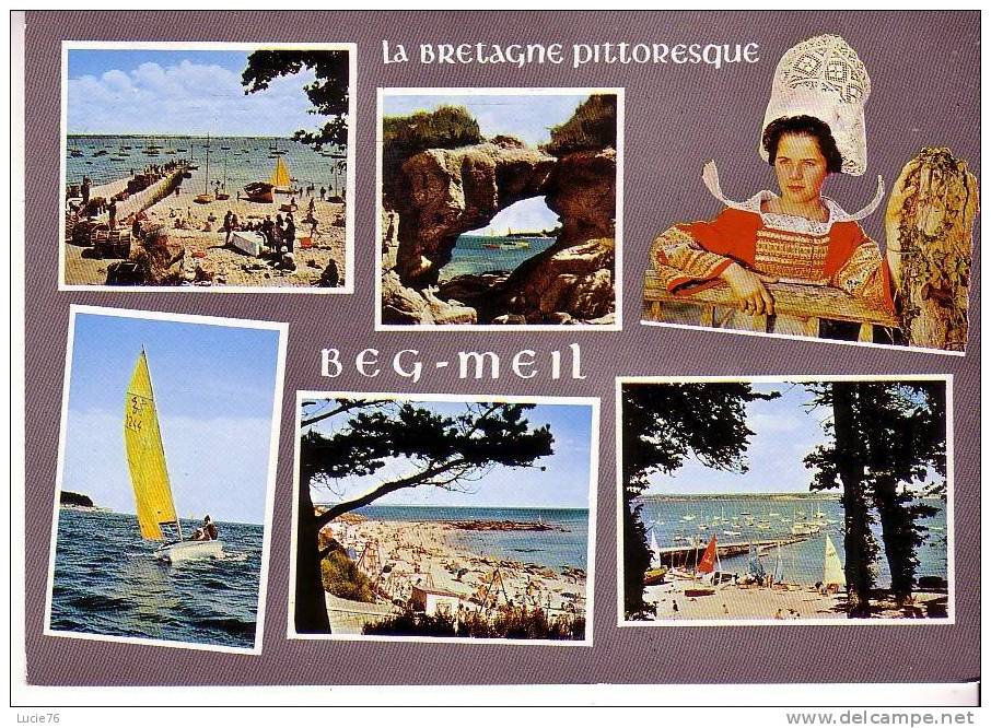 BEG MEIL  - 6  Vues  :   Grande Plage De Sable Fin - Petit Port De Plaisance  - Régates    - N°   978 - Beg Meil