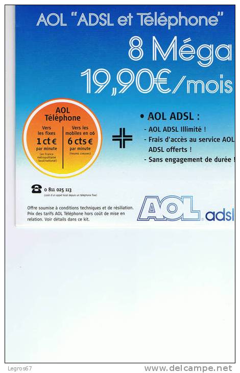 KIT DE CONNEXION INTERNET AOL 60 H CONNEXION CLASSIQUE - CODE EDIT - Autres & Non Classés