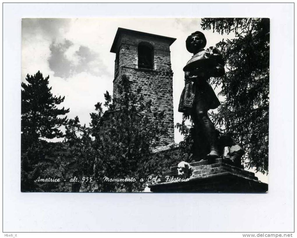 Rieti 1964 Amatrice Monumento A Cola Filotesio Pittore - Rieti