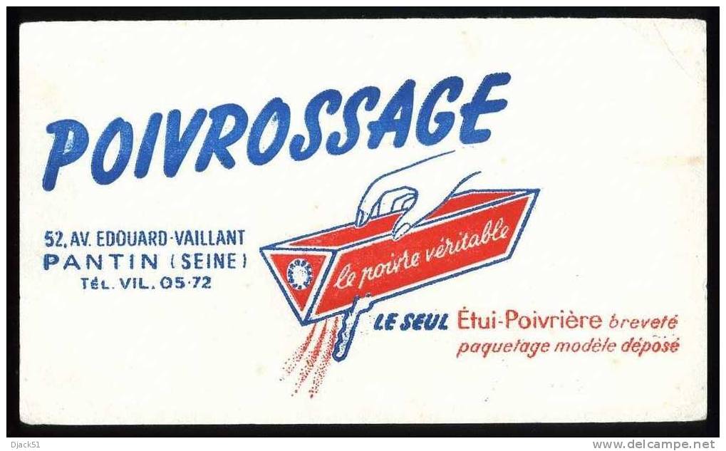 Buvard POIVRE - POIVROSSAGE - Alimentaire