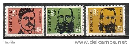 BULGARIA / BULGARIE - 1972 - 100an De La Naissance D´hommes Celebre - Liberateurs De La Macedonie - 3v Obl. - Used Stamps