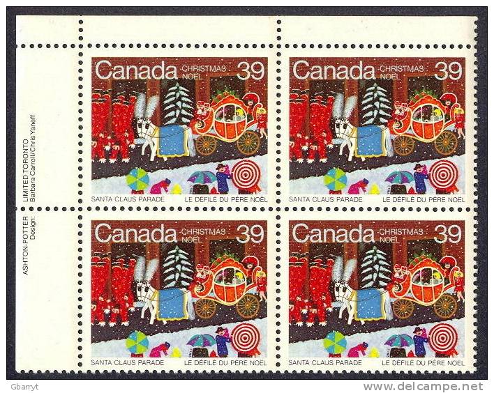 Canada Scott # 1068 MNH VF UL Inscription Block.........................(dr1) - Plate Number & Inscriptions