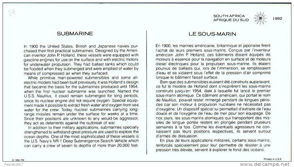A00031 - Carte Souvenir - History Of Transportation - Histoire Des Transports - Le Sous-marin - U-Boote