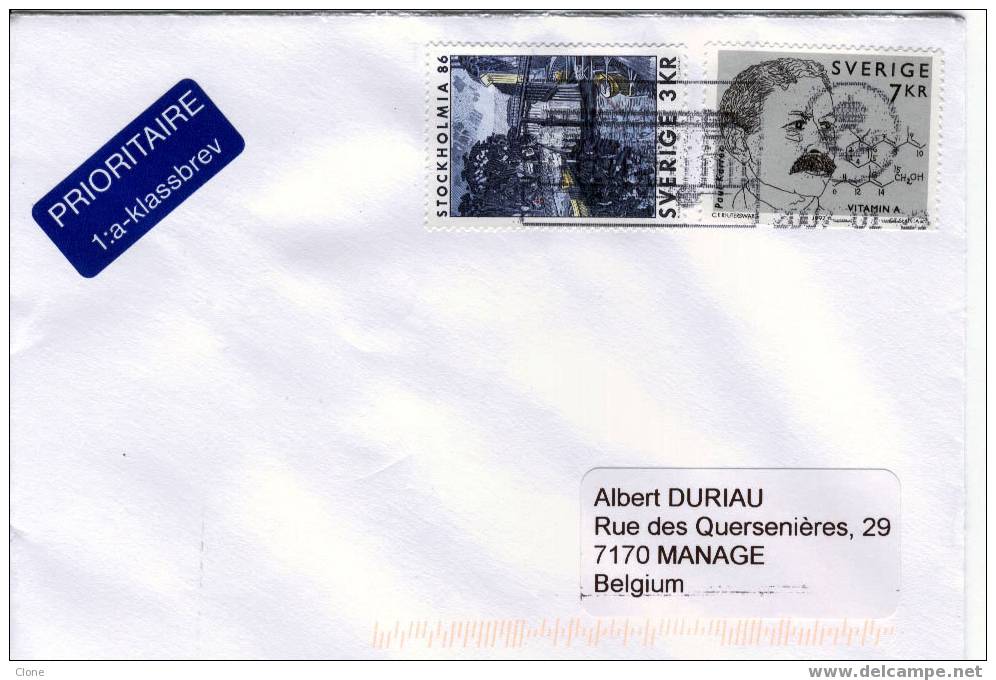 Paul KARRER  (1899-1971) SUÈDE - 2043 FACIT - (+ 1354 : STOCKHOLMIA 86 III). - Storia Postale