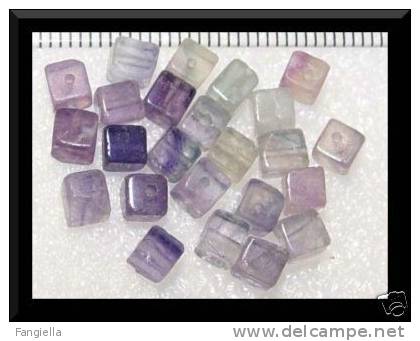 10 Perles Cubes En Fluorite Arc-en-ciel 4x4mm - Perles