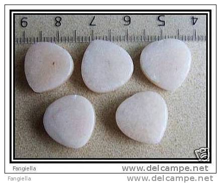 5 Perles Calcite Légèrement Rosé 14x4mm Percées Verticalement - Perles