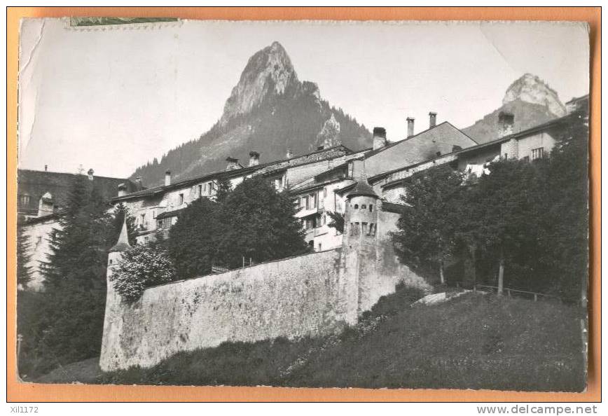 D732 Gruyères Le Béluard Et La Dent De Broc. Tampon Gruyères 1951 Vers Lyon. Glasson Bulle 8708. - Broc