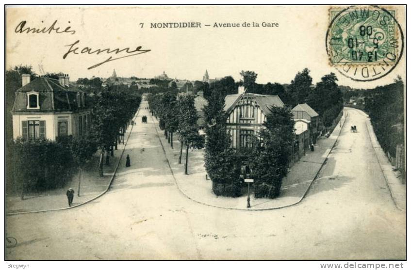 80 - CPA Montdidier - Avenue De La Gare - Montdidier