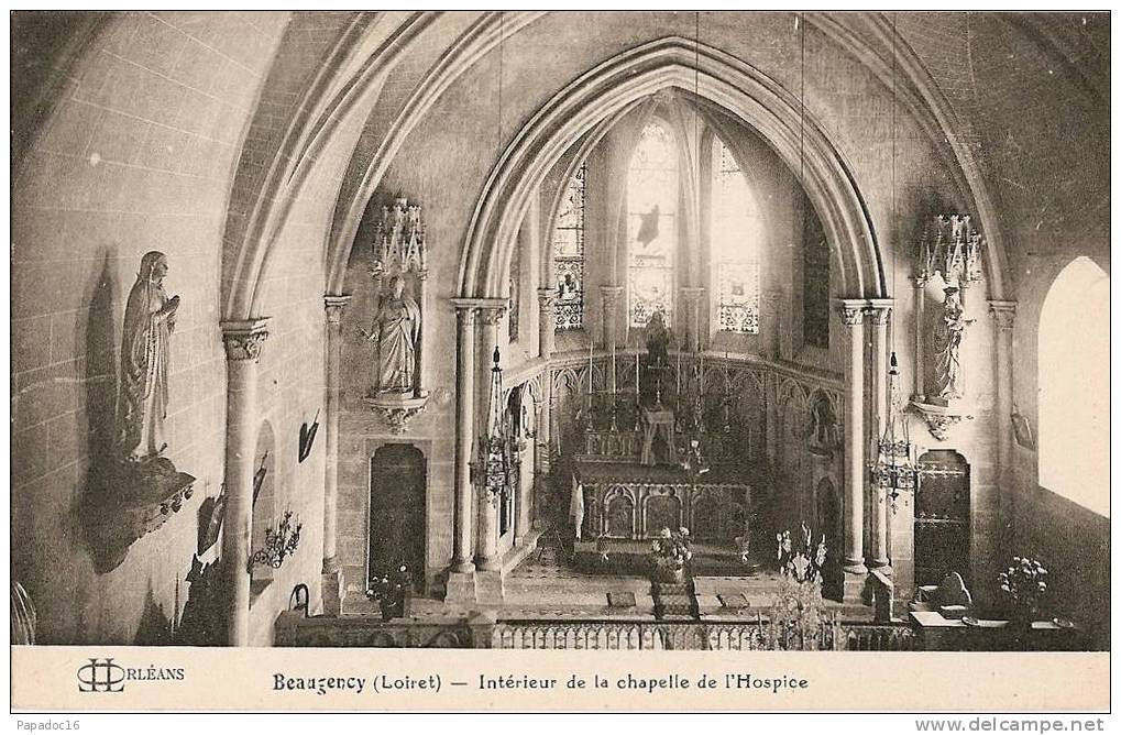 45 - Beaugency - Intérieur De La Chapelle De L'Hospice - éd. L. Lenormand / LLO (non Circulée) - Beaugency