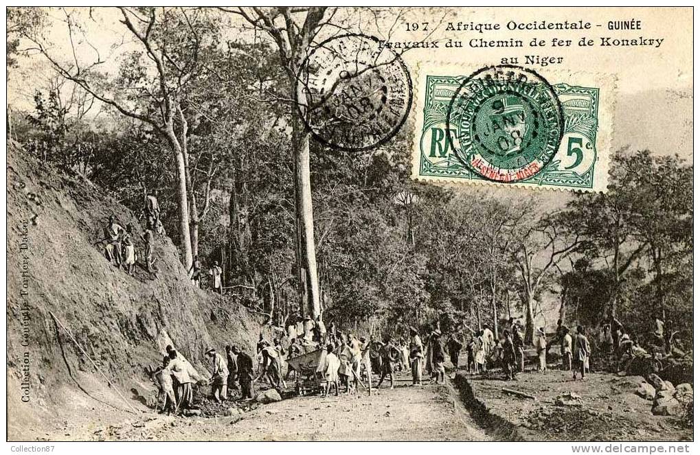 CONSTRUCTION D'une LIGNE De TRAIN En GUINEE - TRAVAUX Du CHEMIN De FER De KONAKRY Au NIGER < COLLECTION FORTIER N° 197 - Ouvrages D'Art