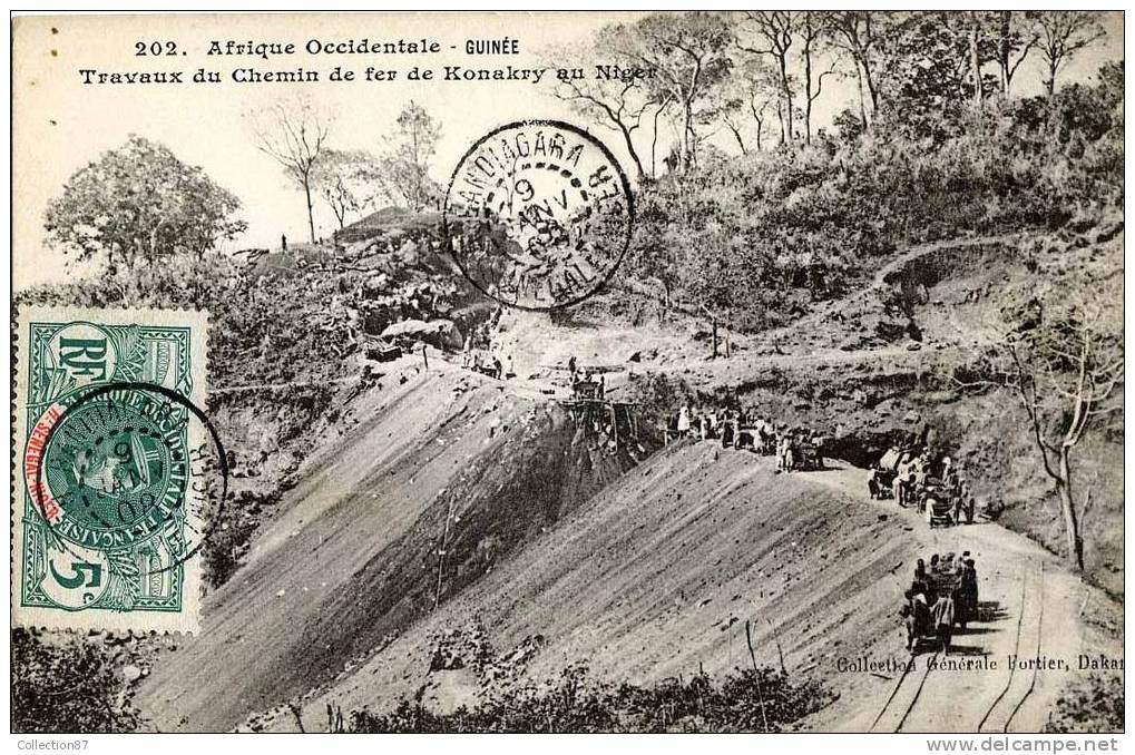 CONSTRUCTION D'une LIGNE De TRAIN En GUINEE - TRAVAUX Du CHEMIN De FER De KONAKRY Au NIGER < COLLECTION FORTIER N° 202 - Ouvrages D'Art