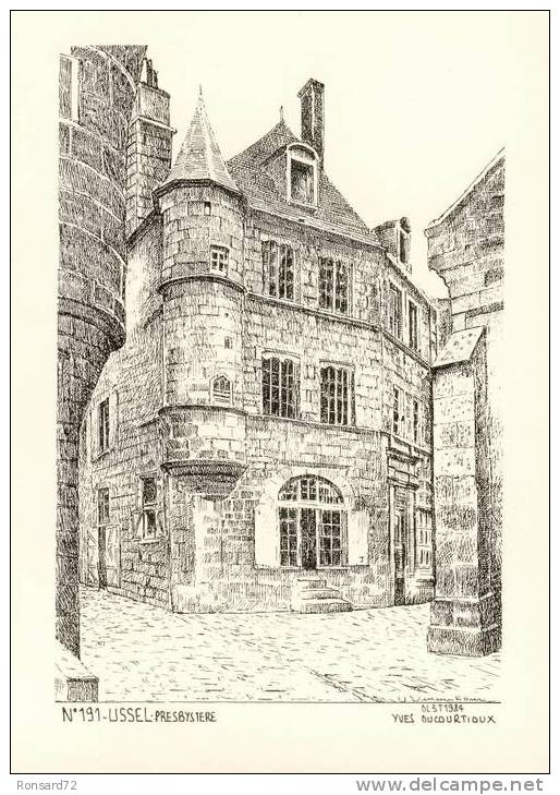 19 USSEL - Presbystère  - Illustration Yves Ducourtioux - Ussel