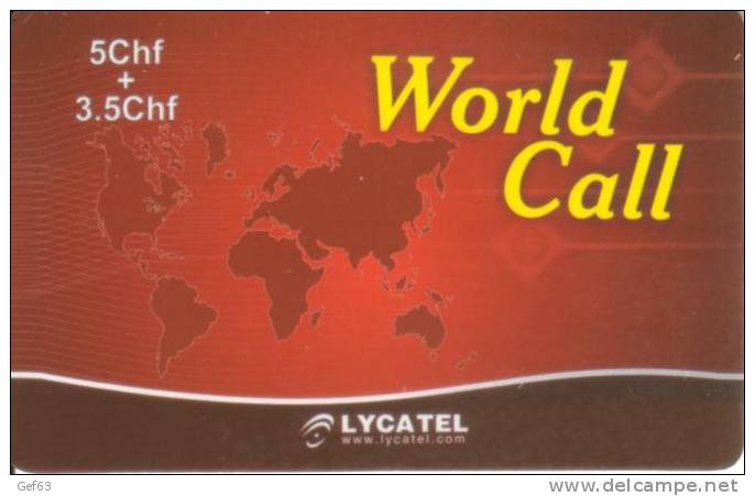 Prepaid Card Lycatel ° World Call - Space