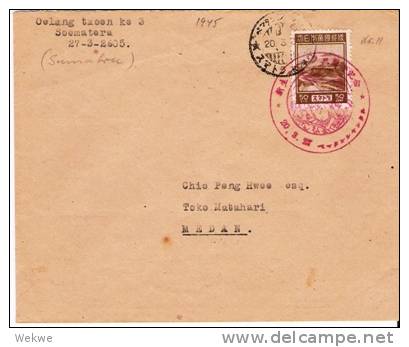 JG022/ - NIEDERL-INDIEN  - Sumatra Bergschlucht. 50 C (Michel Nr. 11) Nach Medah  (Cover, Brief, Lettre) - Netherlands Indies