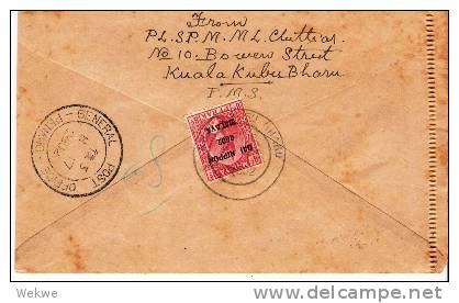 JG029/ JAPANISCHE BESETZUNG MALAYSIA - Lettercard,  Dai Nippon 2602  Zudruck Auf Perak-Marke 1942 (Brief, Lettre, Cover) - Japanse Bezetting