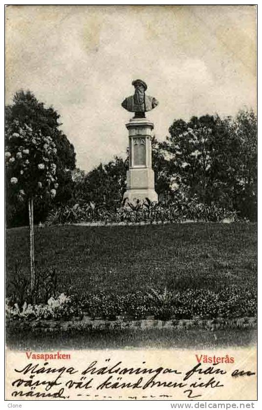 SUÈDE - Vasaparken à VÄSTERÅS (cachet Arrivée à ENKÖPING, Le 29-6-1902). - 1885-1911 Oscar II