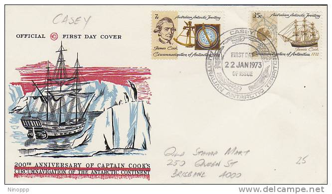 AAT-1973 Cook  CASEY Base  Wesley FDC - Other & Unclassified