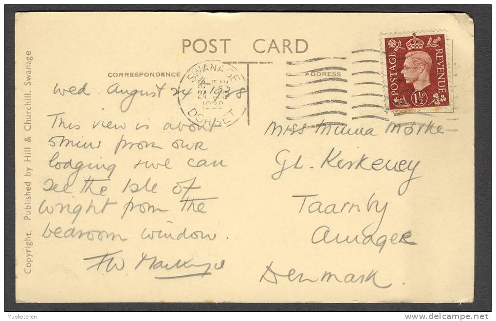 United Kingdom PPC England The Mill Pond Swanage To Denmark 1939 (2 Scans) King George VI - Swanage