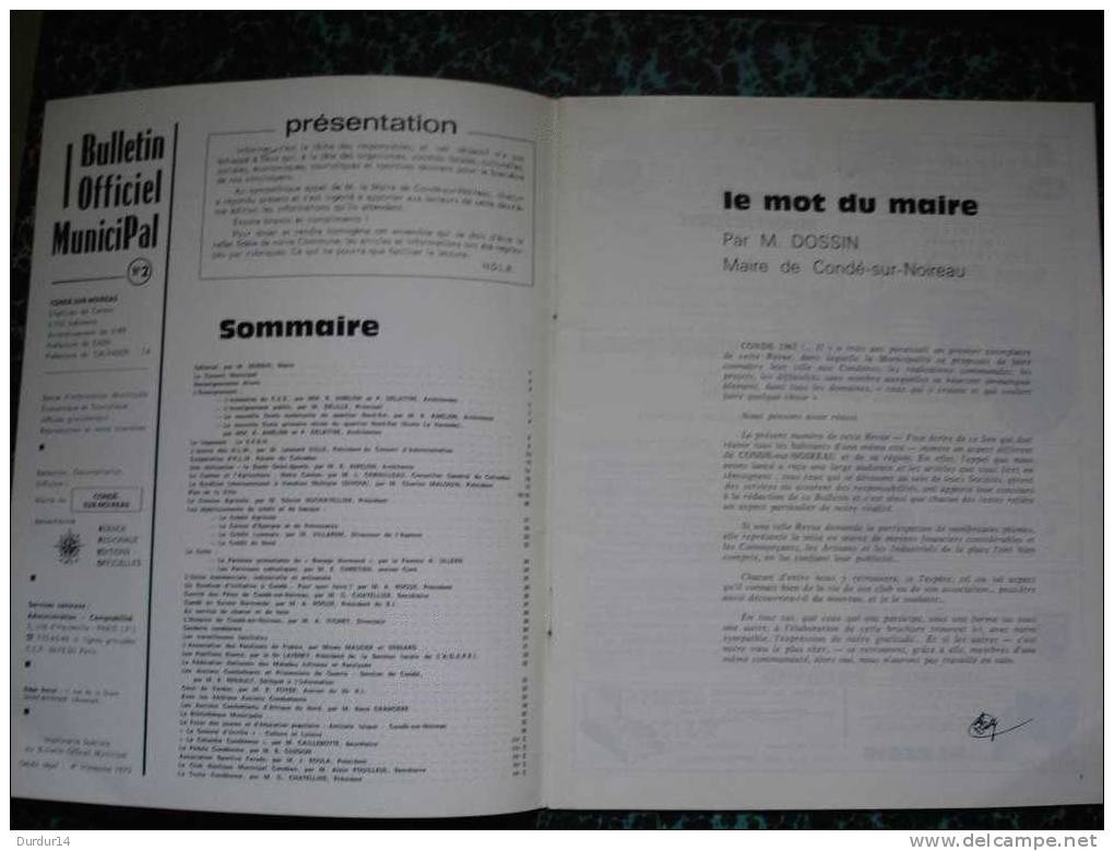 CONDÉ-sur-NOIREAU ( Calvados).  Plaquette De 38 Pages Bulletin Municipal N°2 De 1970 - Normandie